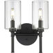 Chastine 2 Light 10.5 inch Matte Black Bathroom Vanity Light Wall Light